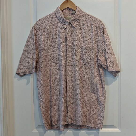 Levi's Shirt Men's Medium Red Tab Button Up Short Sleeve 100% Cotton Red White - Picture 1 of 11